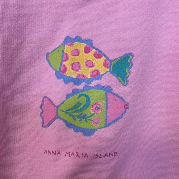 Vintage Icantoo 90s Crop Sweater Top Anna Maria Island Made in USA 100% Cotton S - Picture 3 of 6